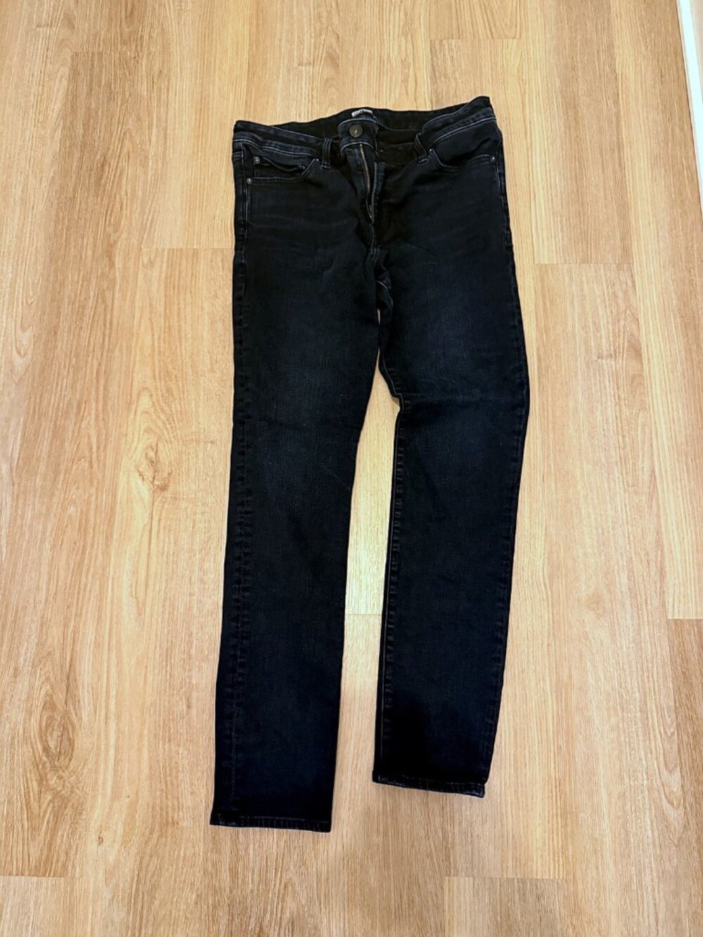 Express EDITION Jeans Mens 32x32 Washed Black Stretch Denim 5-Pocket Slim